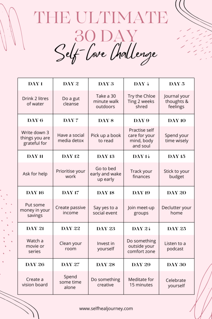 30 day self care challenge