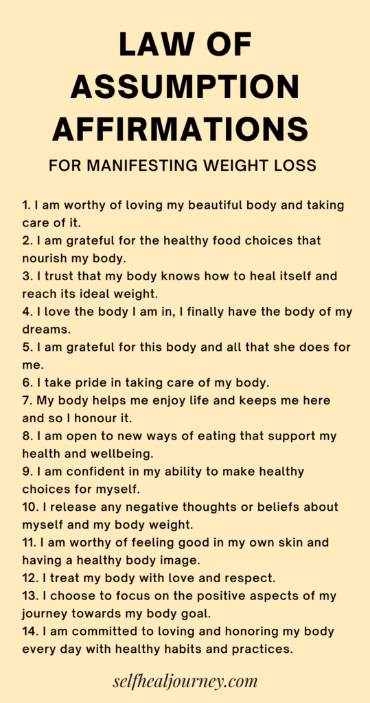 law of assumption affirmation for weight loss