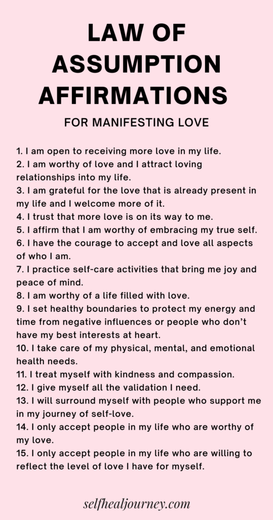 law of assumption affirmations for love