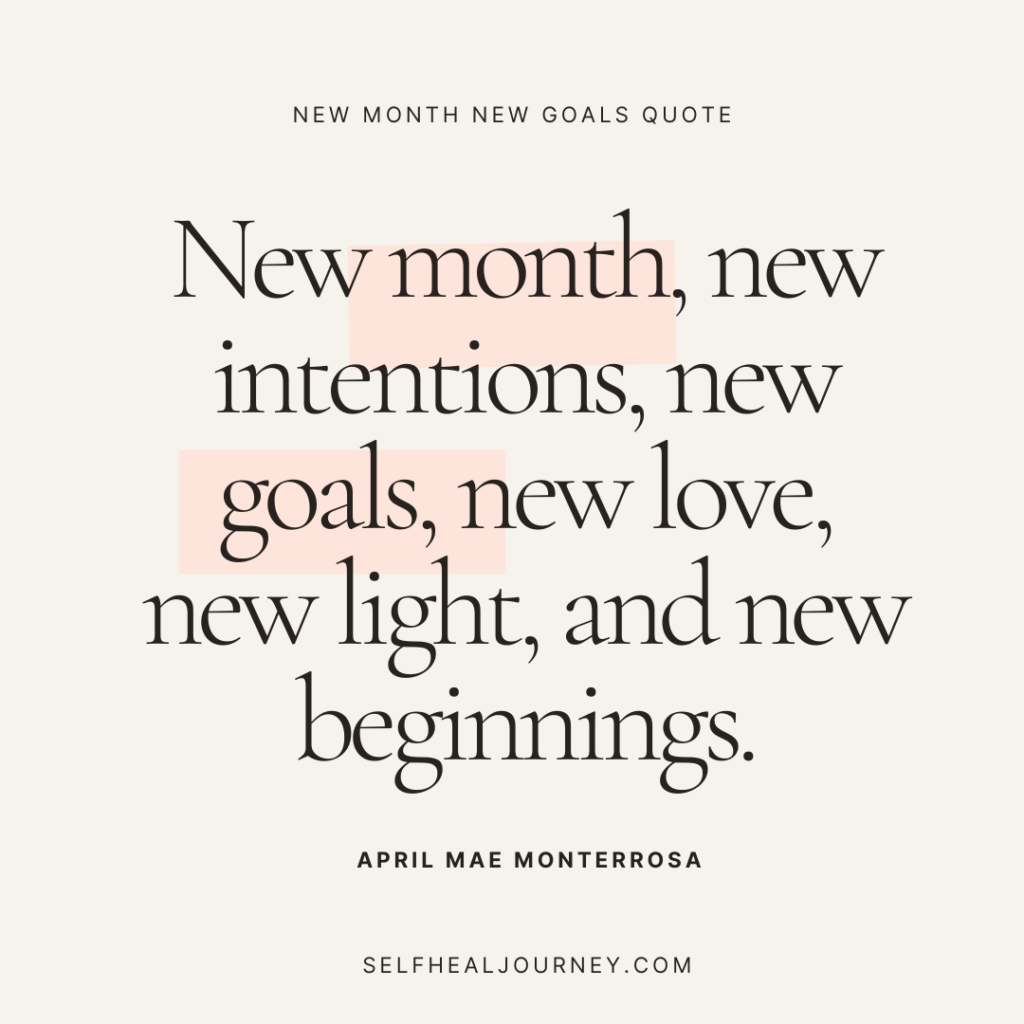 new month new goals quote