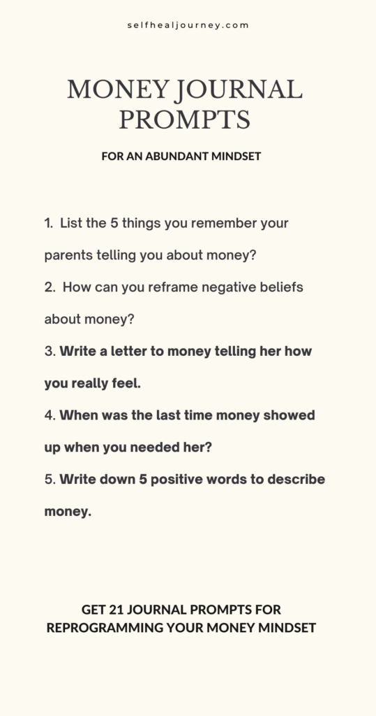 journal prompts for money mindset