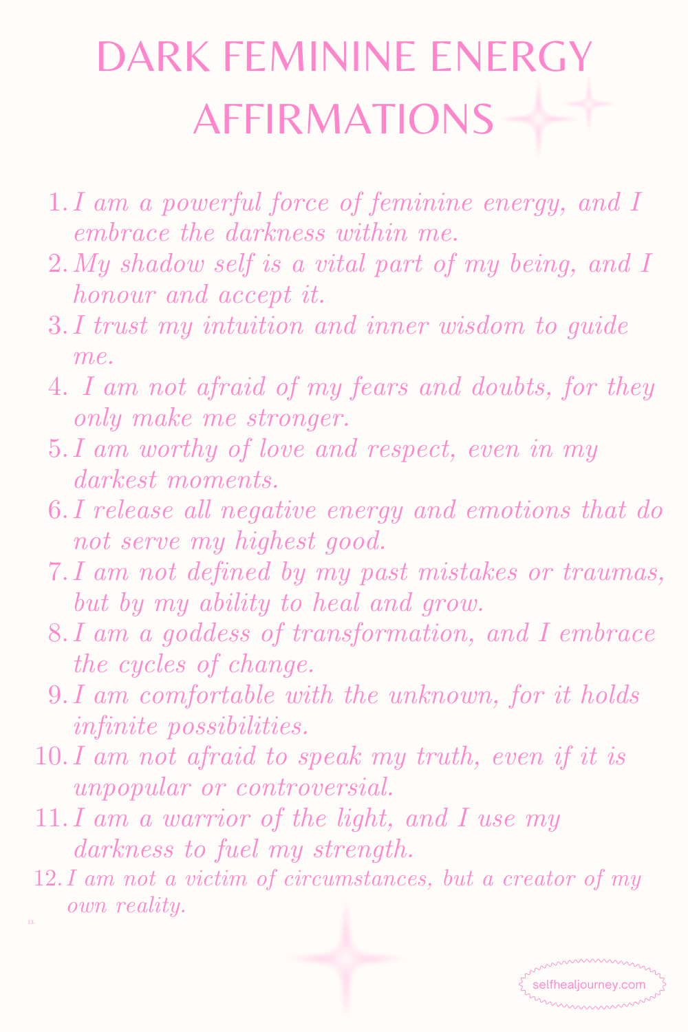 70 Dark Feminine Energy Affirmations To Harness Your Power