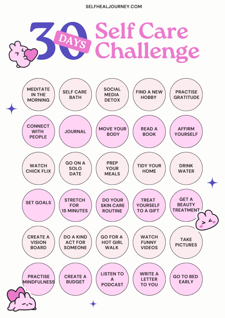 30 days self care challenge