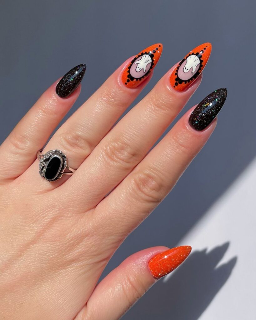 halloween nails almond