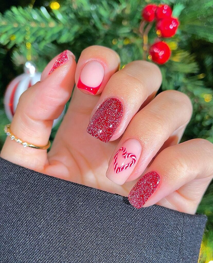 red christmas nail designs