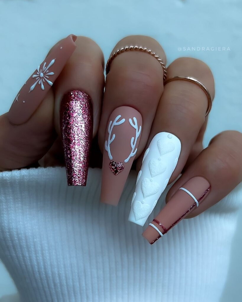 christmas nails designs almond shape