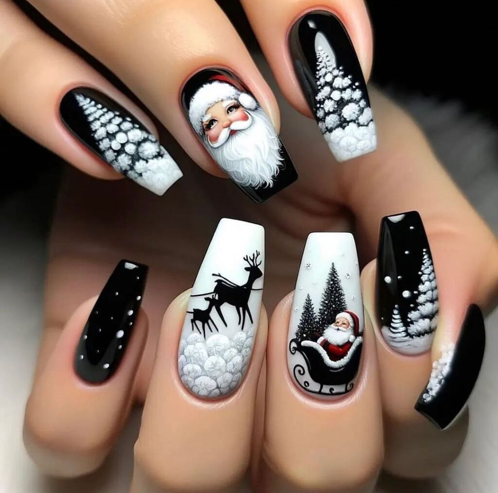 gothic christmas nails