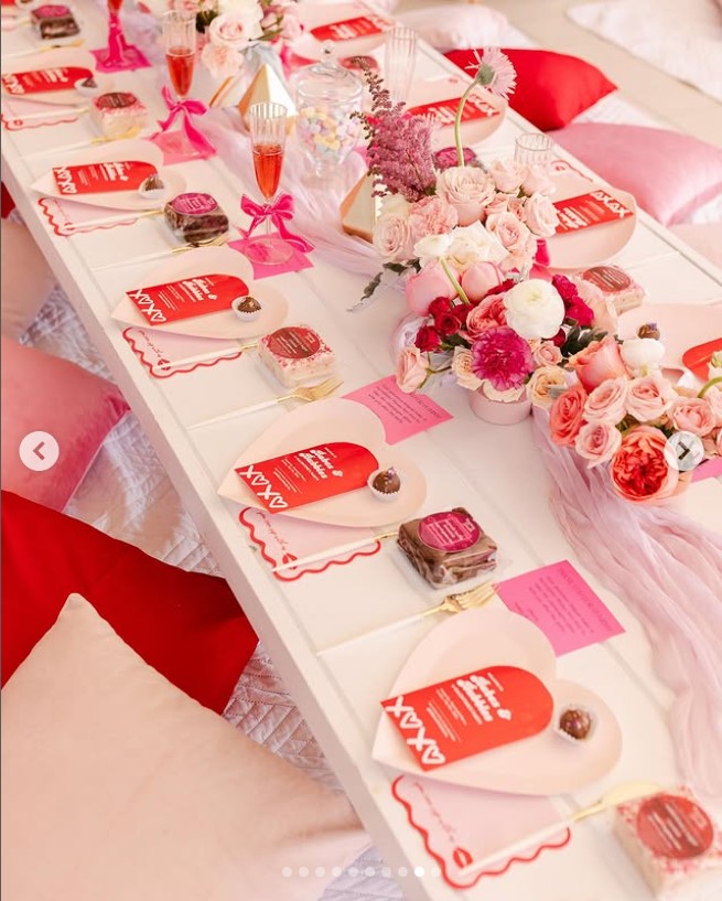 galentines party decor living room