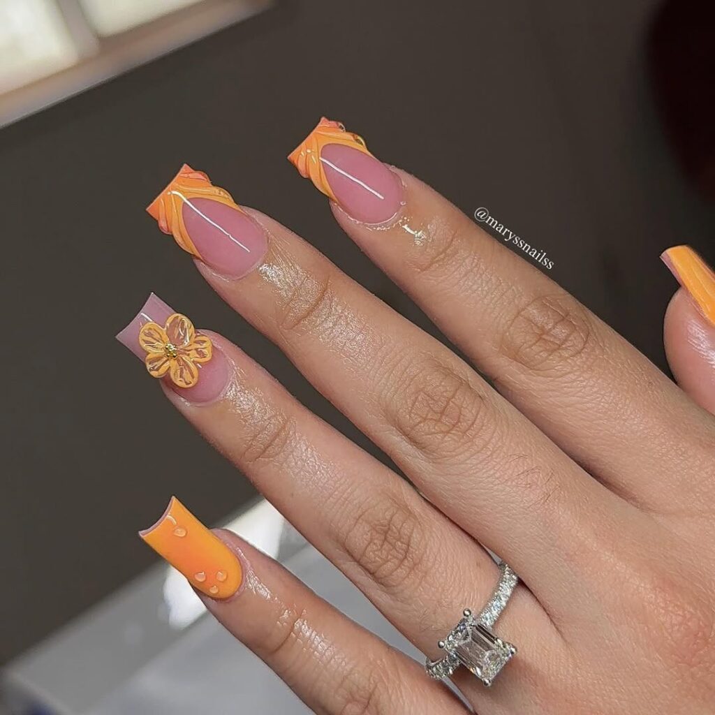 pretty summer nails french tip