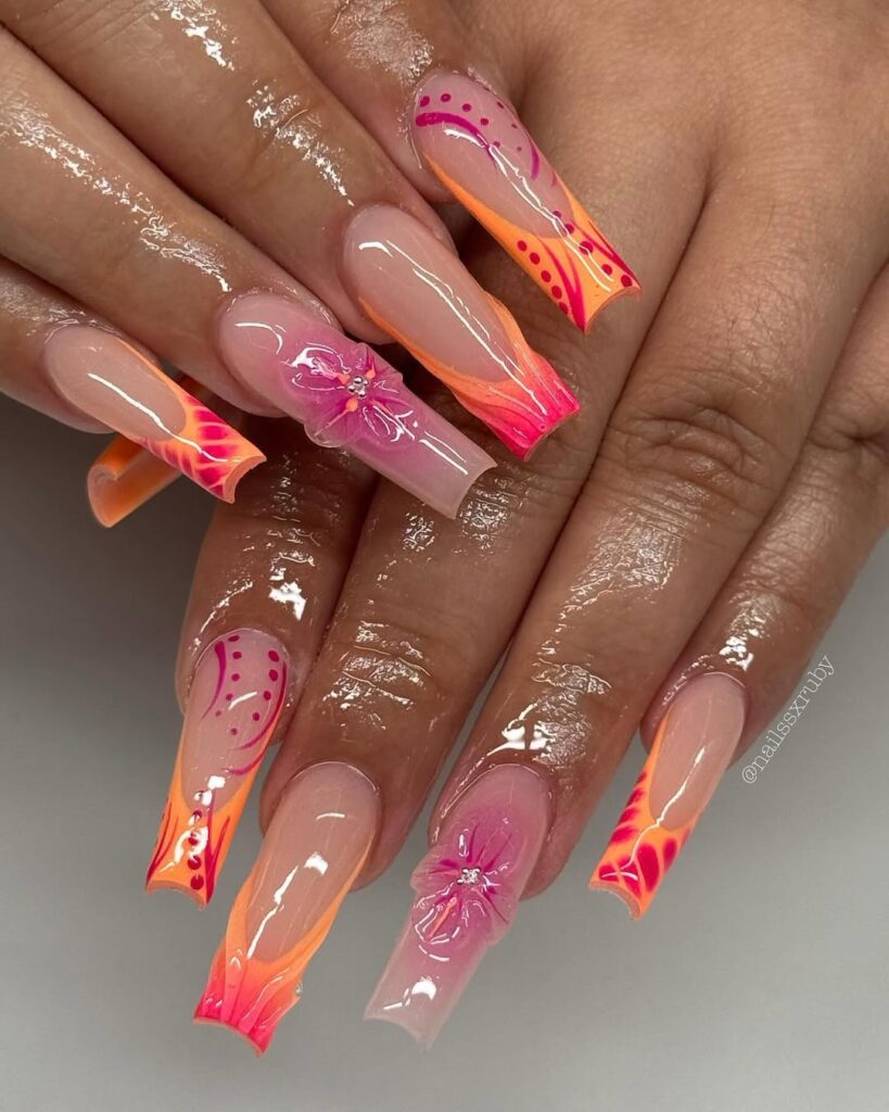 simple summer nails coffin