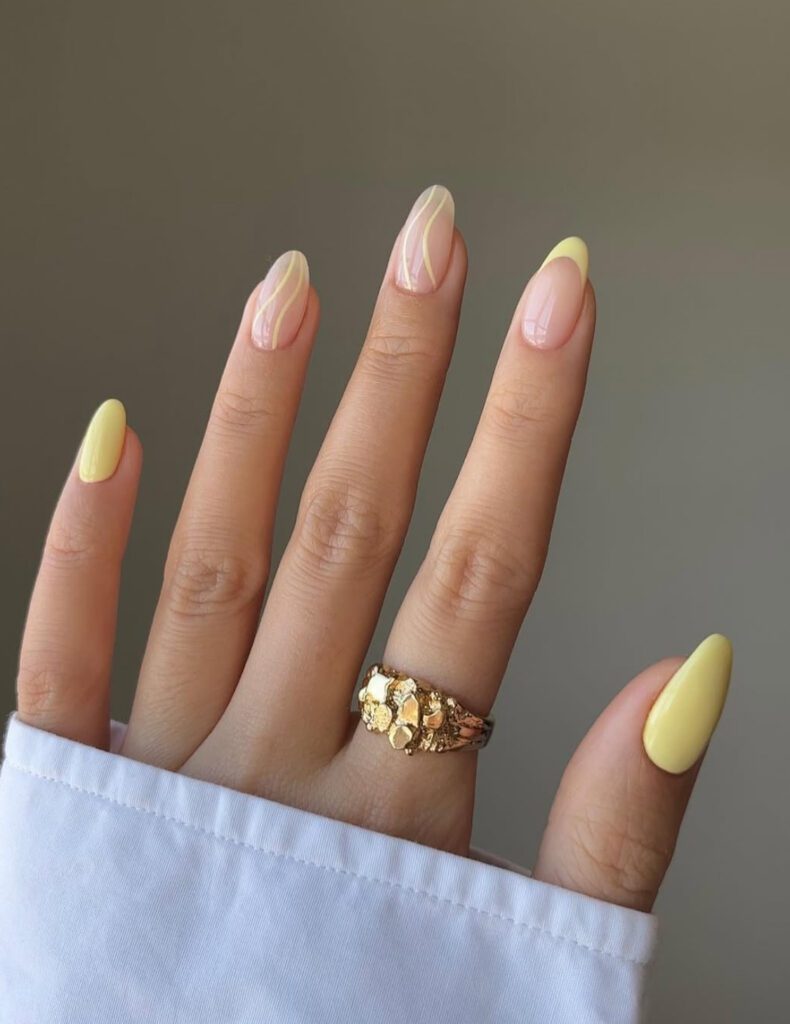 butter yellow nails designs
