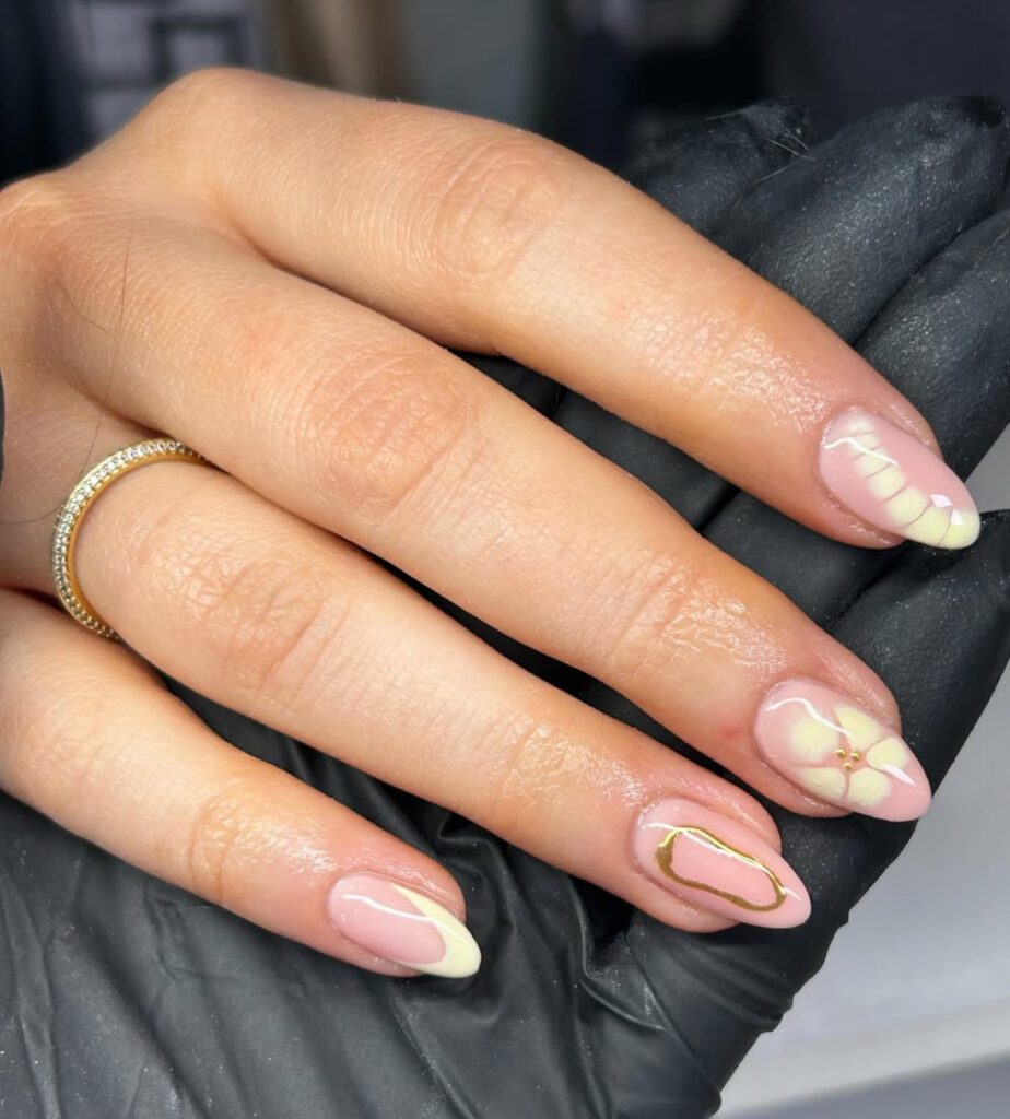 butter yellow nails designs