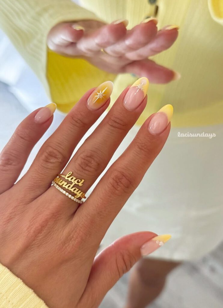 butter yellow nails designs