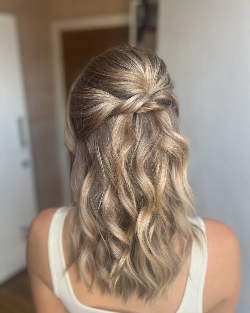 prom hair half up half down
