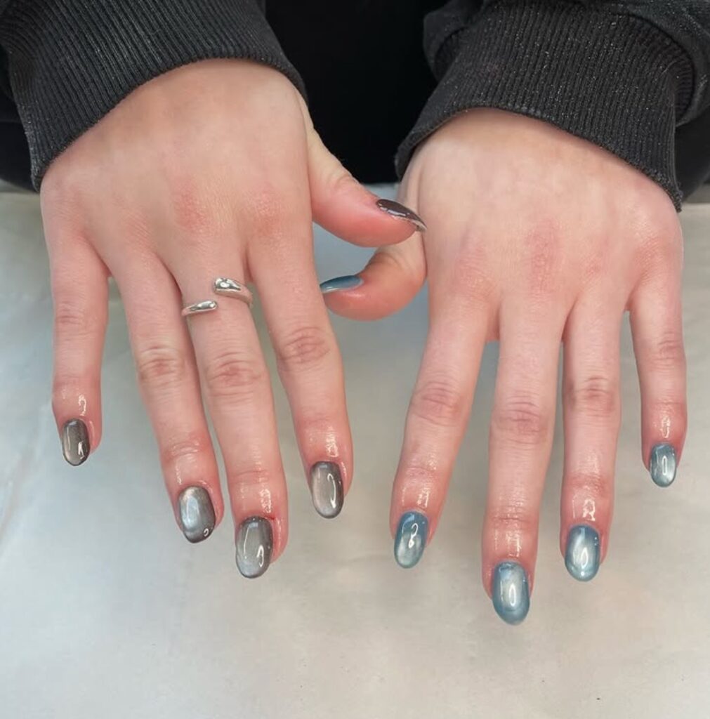 two tone nails designs