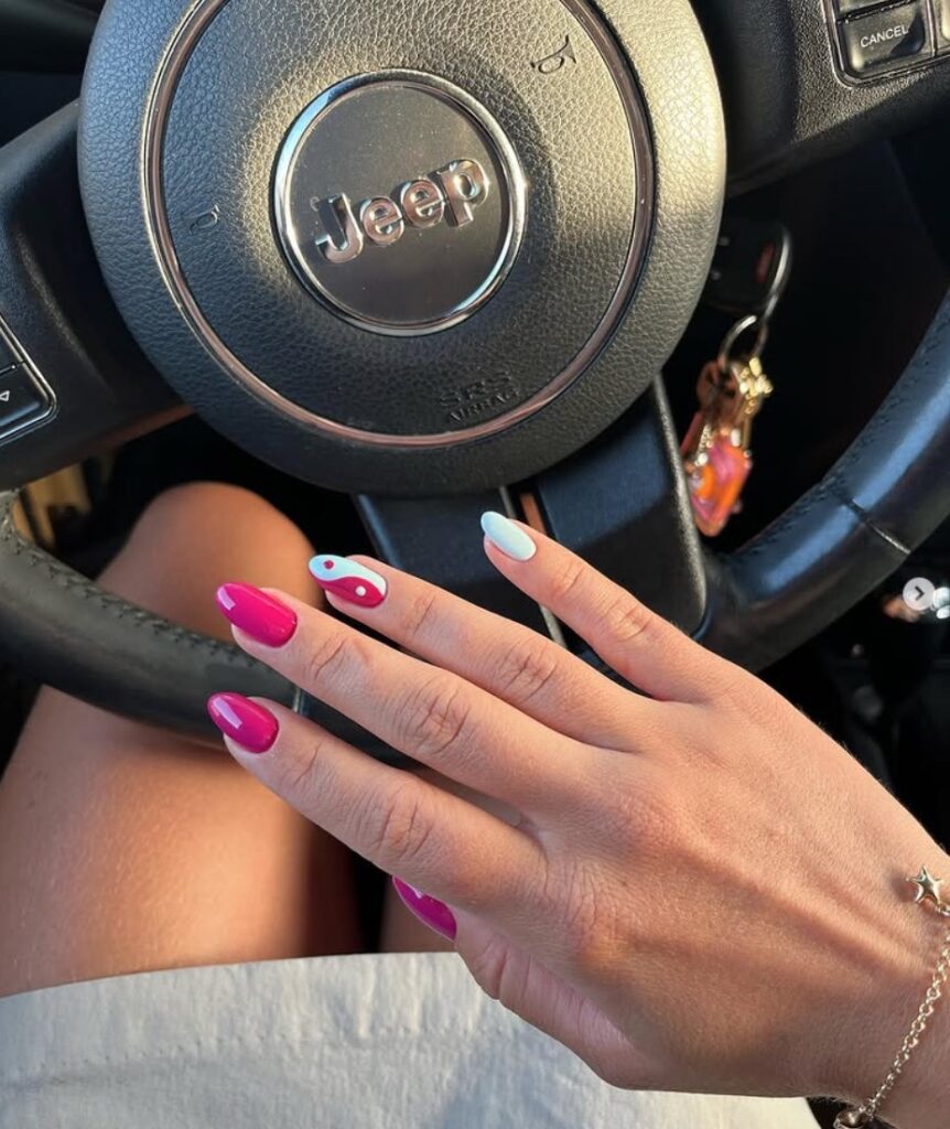 two tone nails designs