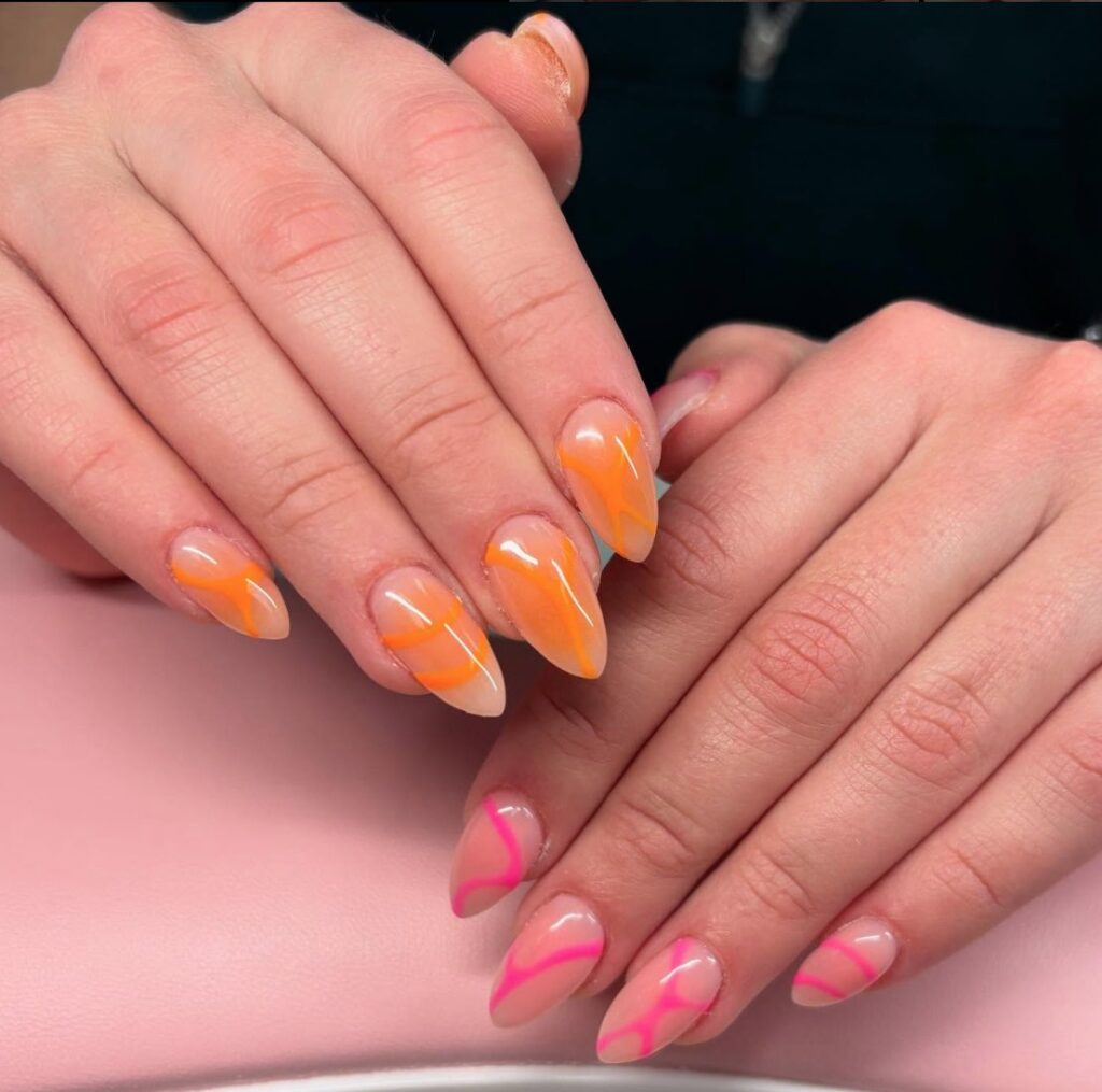 nail design two colors