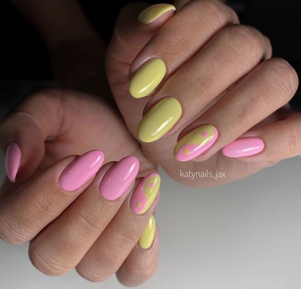 two tone nails designs