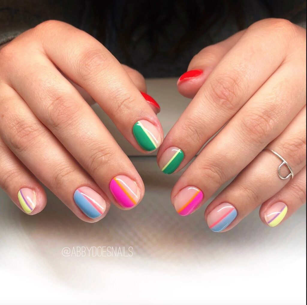 nail design two colors