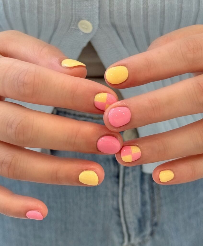 two tone nail art