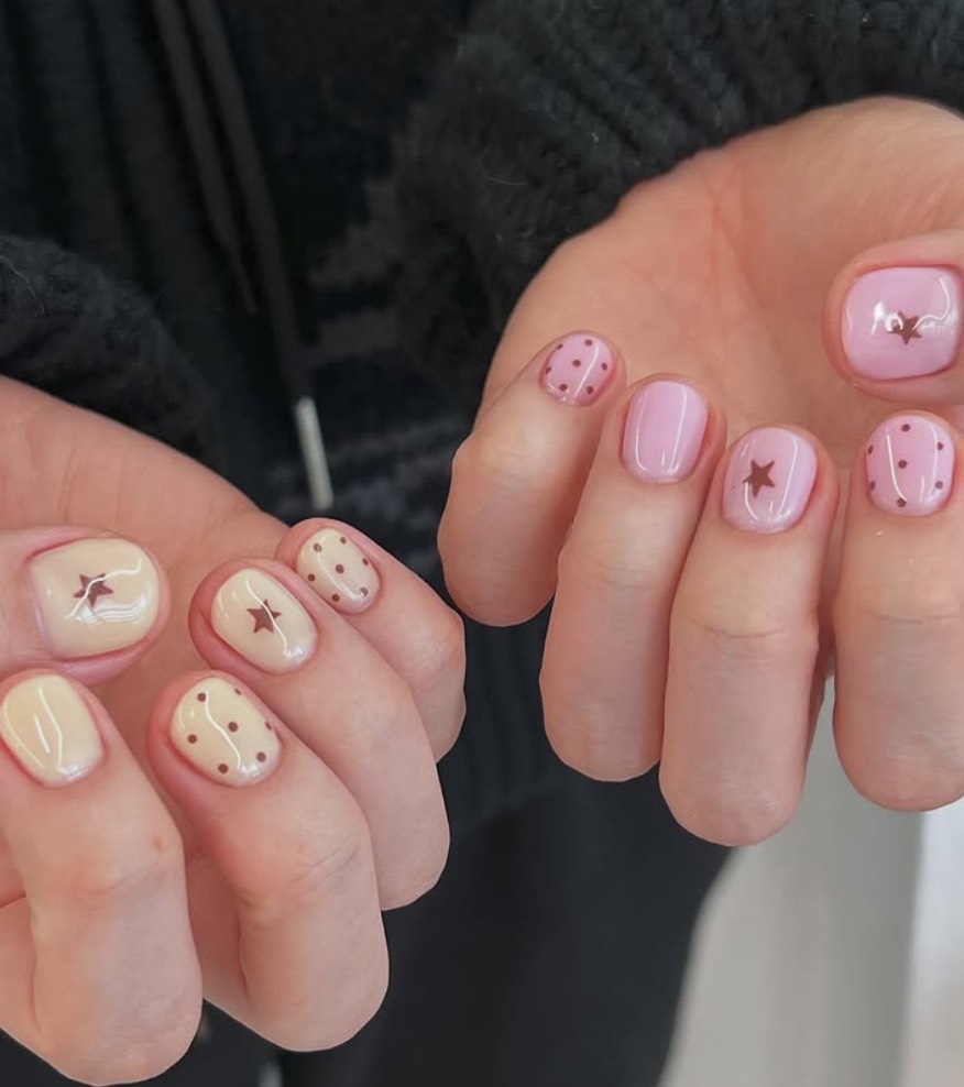 two tone nail art