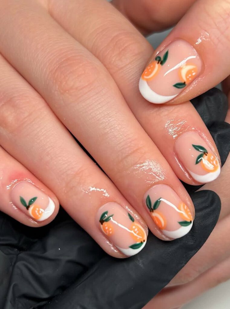 orange fruit nails