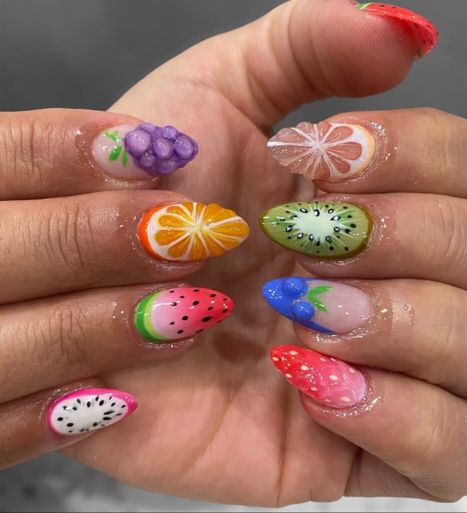 fruit nails 3d