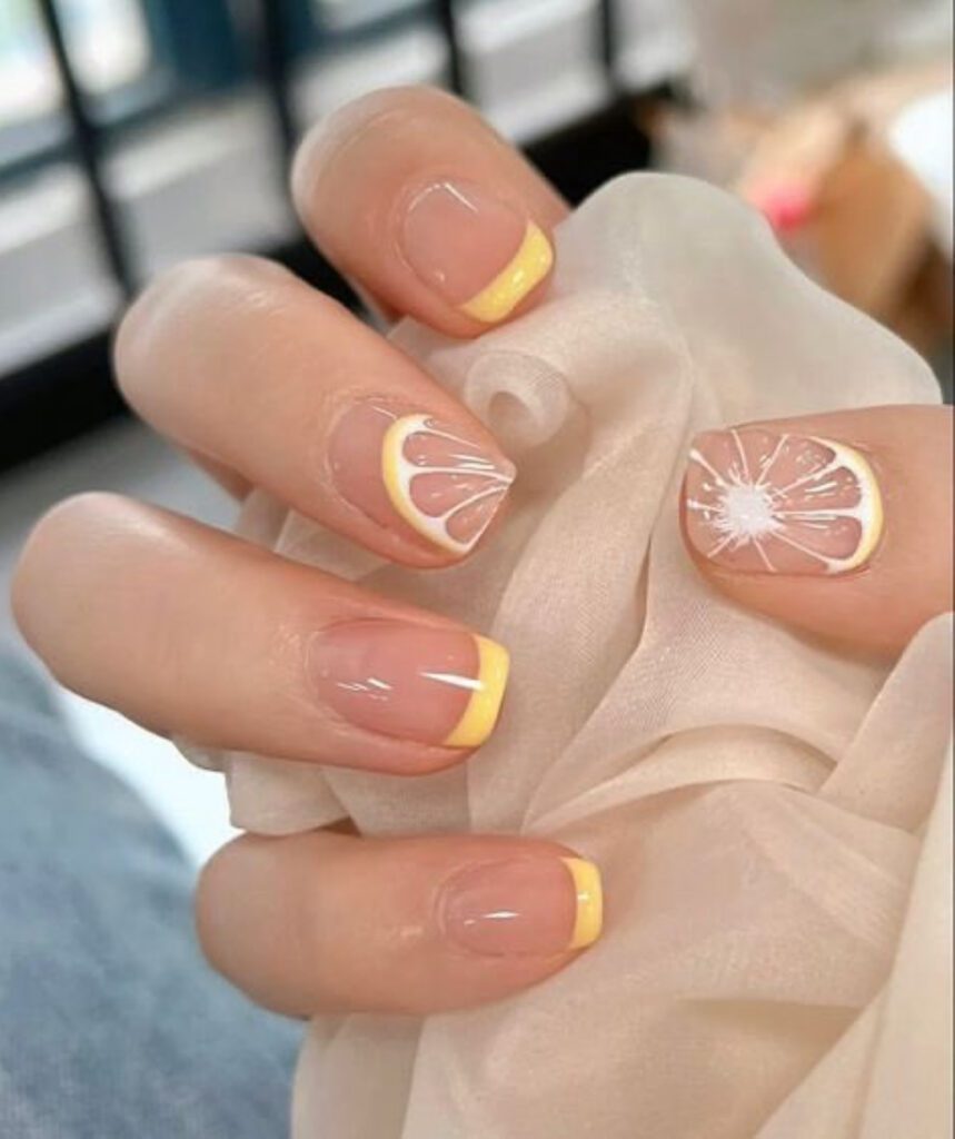 orange fruit nail design