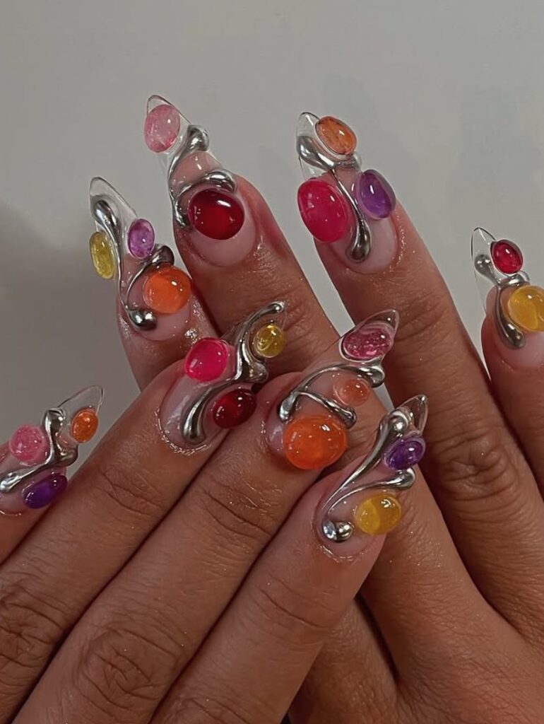 festival inspired nails