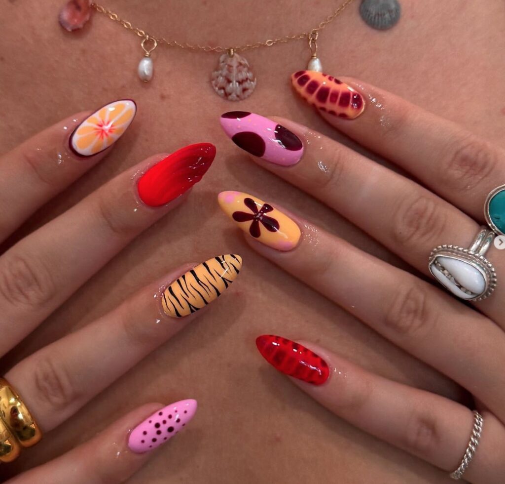 festival inspired nails