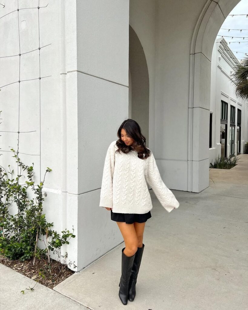 winter skirt outfit