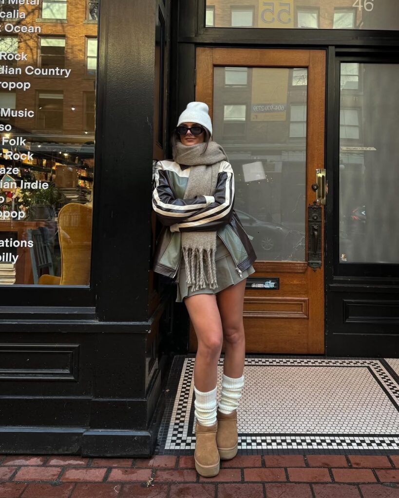 winter skirt outfits with leggings