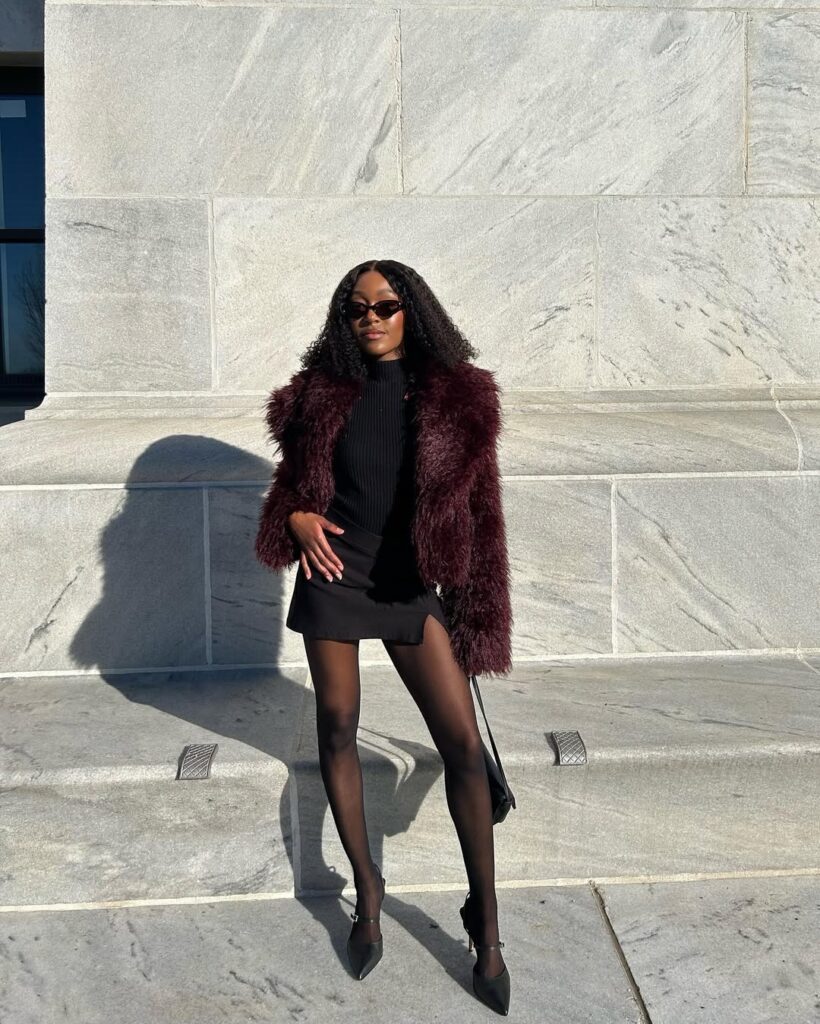winter skirt outfit