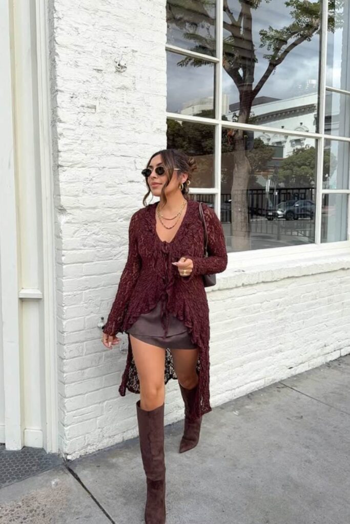 outfits with brown boots