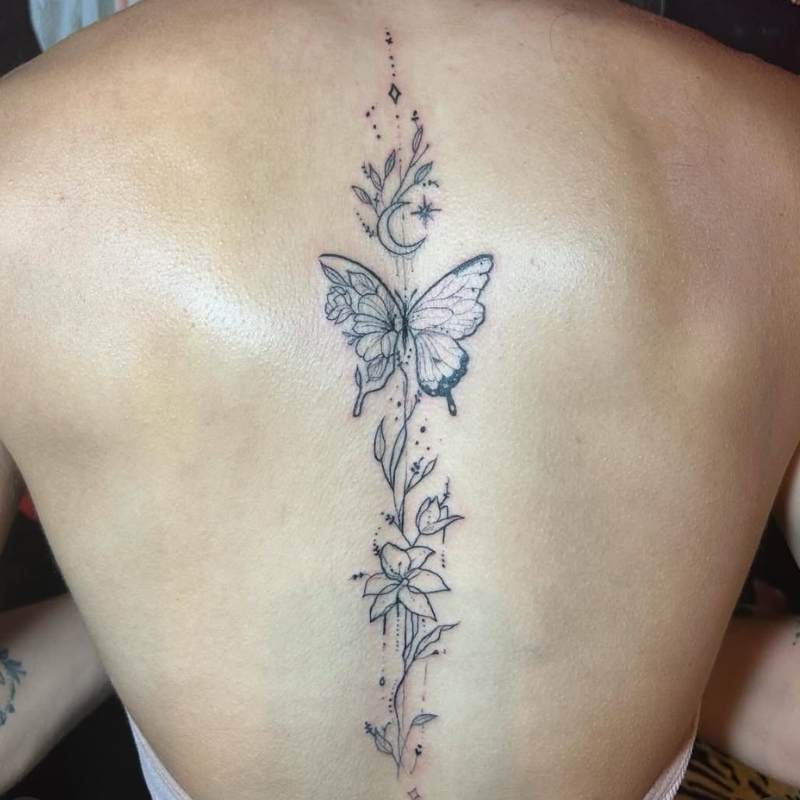 feminine spine tattoos