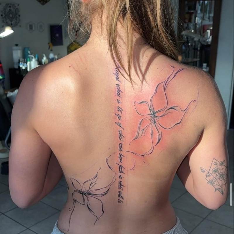 pretty spine tattoos