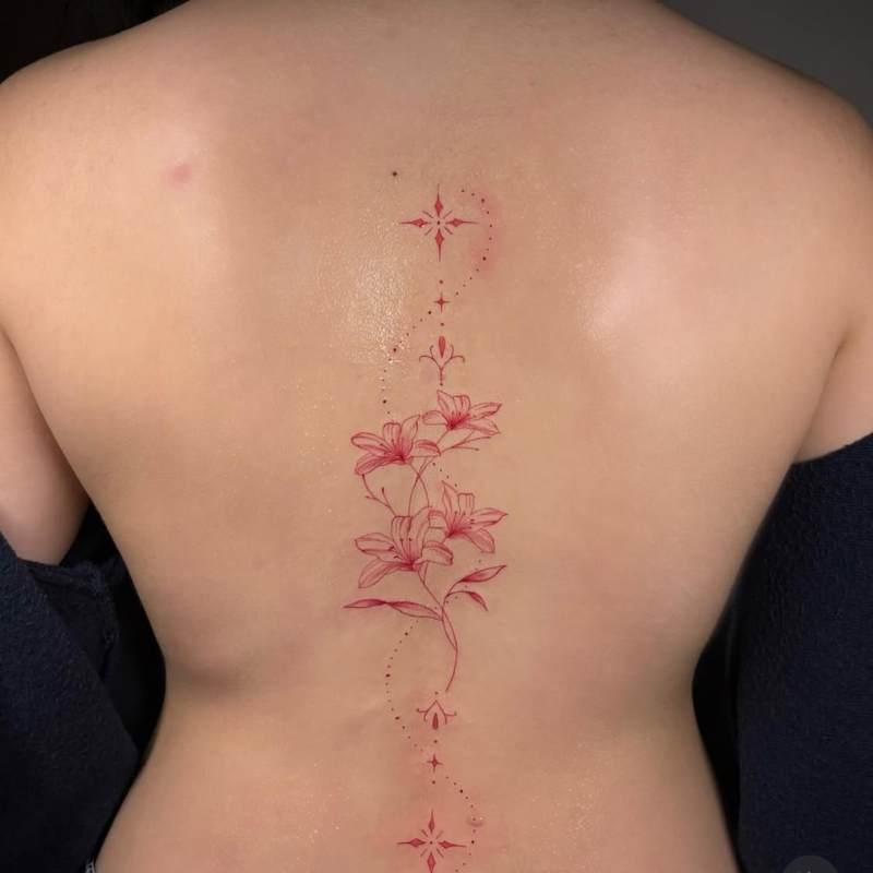 feminine spine tattoos