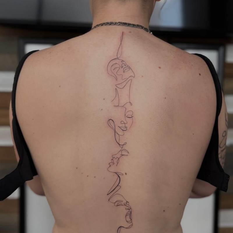 feminine spine tattoos