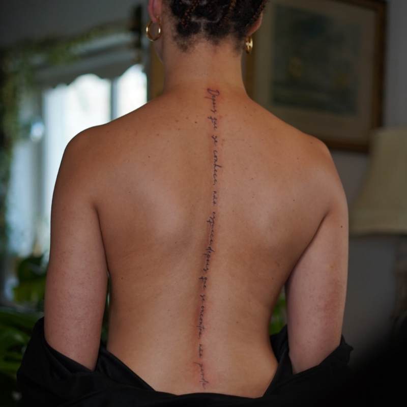 fine line spine tattoos