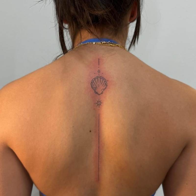 fine line spine tattoo