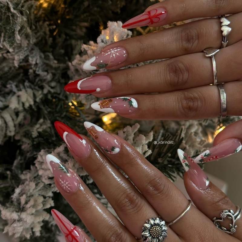 winter nails christmas