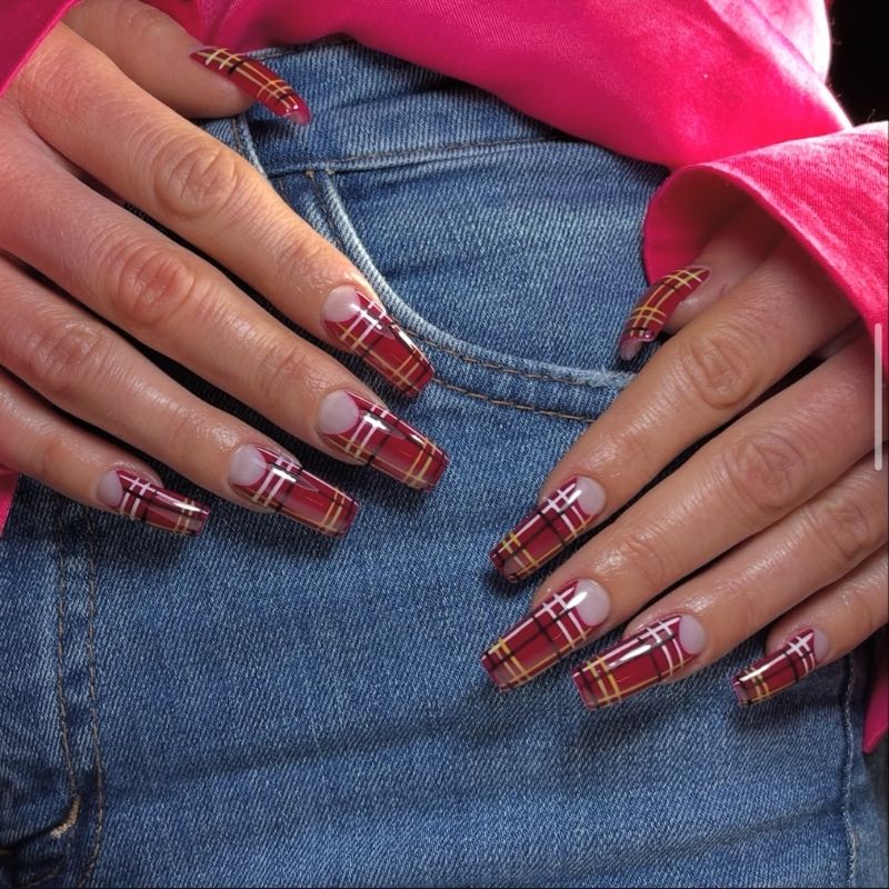 plaid nails ideas