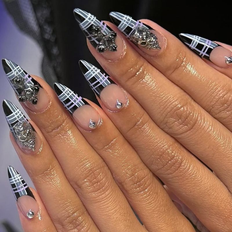 plaid nail designs