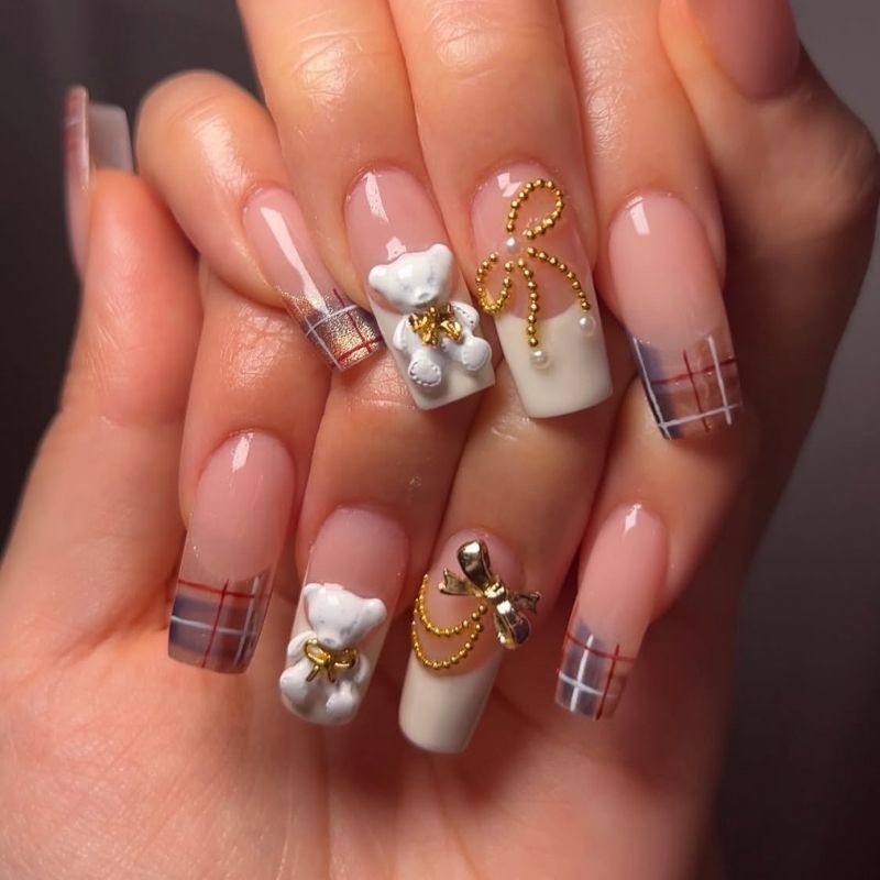 plaid nails ideas