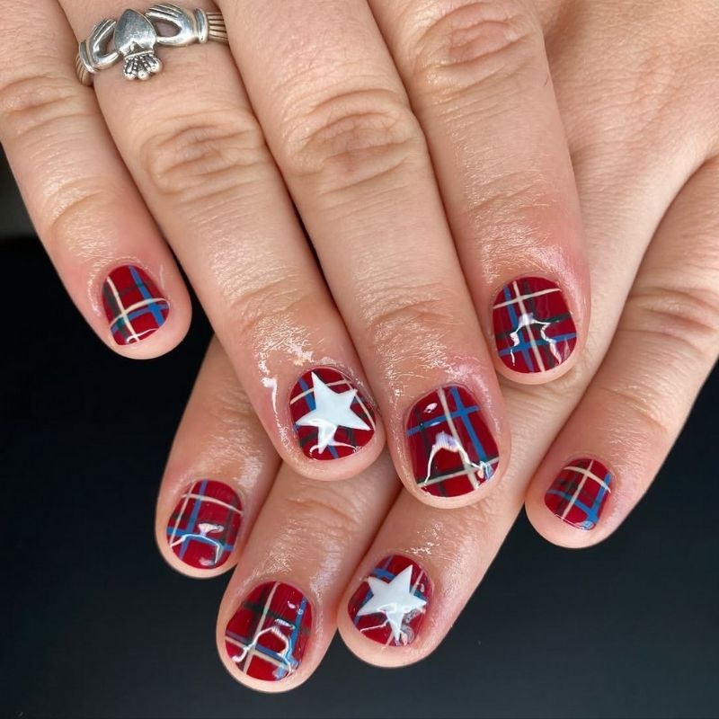 plaid nail designs