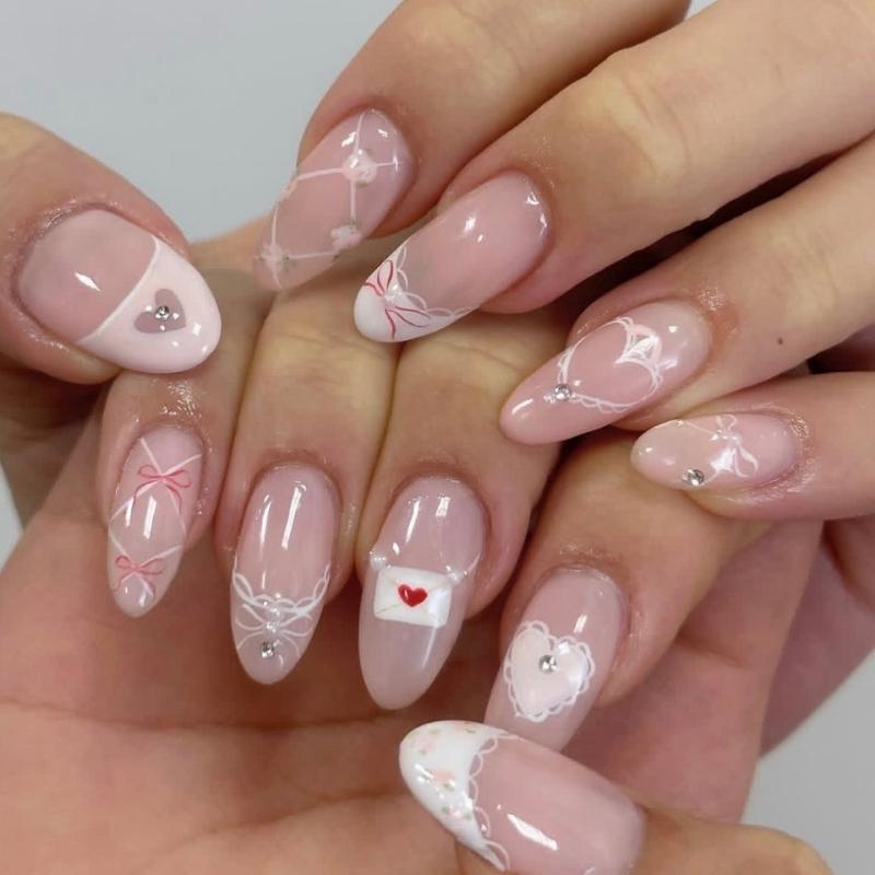 valentine nail art