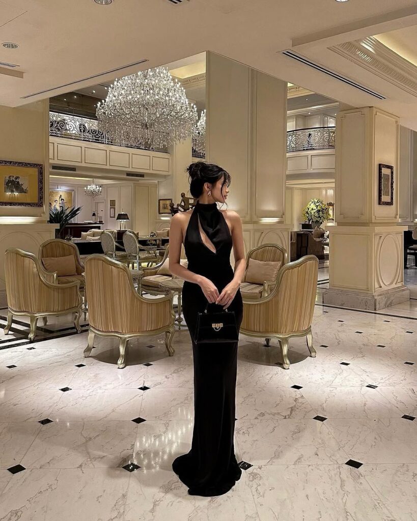 black wedding guest dress