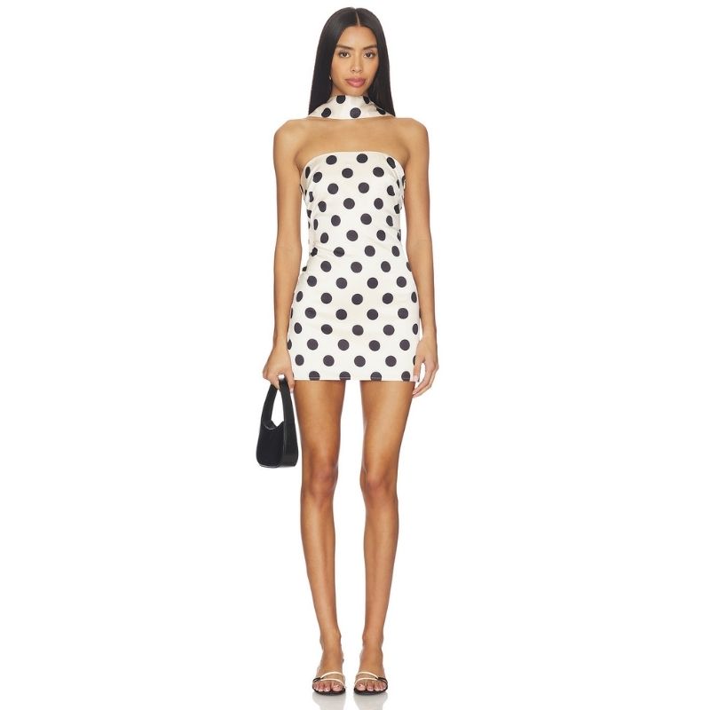 white polka dot dress