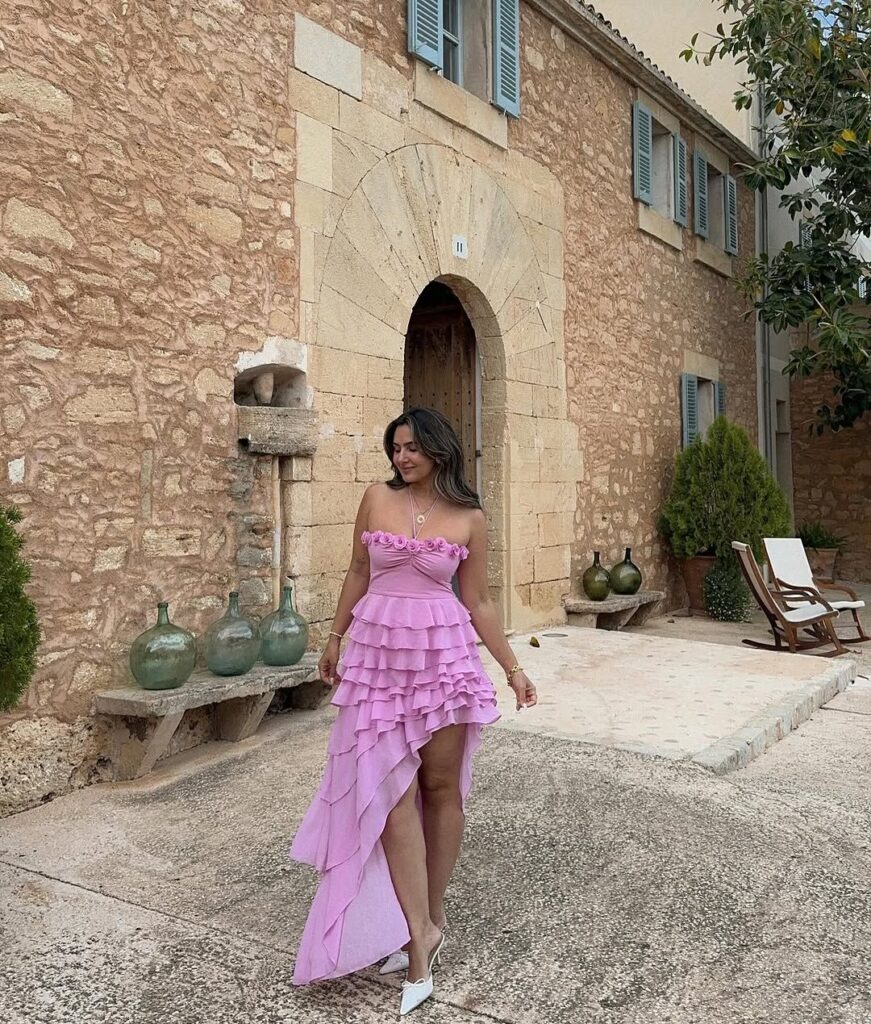 green wedding guest dress