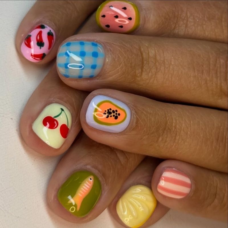 classy beach vacation nails